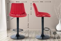 2er Set Barhocker Toni Stoff schwarz rot 