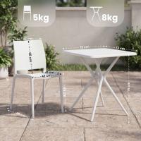 Gartenmöbel-Set Amino mit 4 Stühlen weiß 