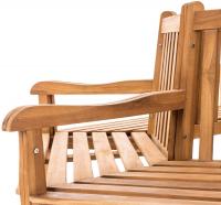 Baumbank Kenna mit Armlehne halbrund 200 cm teak 