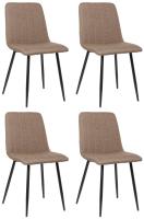 4er Set Stühle Dijon Stoff braun
