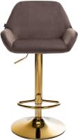 Barhocker Braga Gold Samt braun 