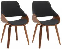 2er Set Esszimmerstuhl Vangale walnuss/schwarz 