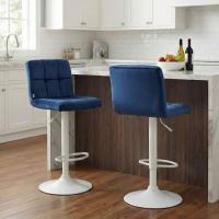 Barhocker Peru Samt weiß blau Barhocker Peru Samt weiß blau