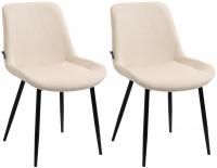 2er Set Esszimmerstühle Victoria Samt creme
