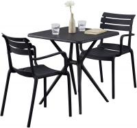 Gartenmöbel-Set Avena mit 2 Stühlen schwarz