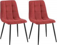 2er Set Esszimmerstuhl Tilde Cord bordeauxrot 
