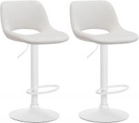 2er Set Barhocker Camden Samt weiß creme 