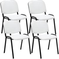 4er Set Besucherstuhl Ken Kunstleder weiß
