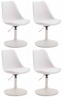 4er Set Esszimmerstühle Maverick W Kunststoff weiß 