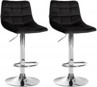 2er Set Barhocker Jerry Samt chrom schwarz