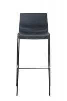 2er Set Barhocker Hoover Kunststoff 4-Fuß Gestell schwarz grau 