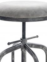 Barhocker Avadi Vintage Kunstleder antik-silber dunkelgrau 