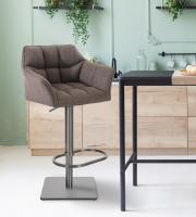 2er Set Barhocker Damaso Stoff edelstahl grau 2er Set Barhocker Damaso Stoff edelstahl grau
