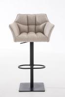 Barhocker Damaso B Stoff elfenbein 