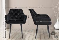 2er Set Esszimmerstühle Stanley Samt schwarz 