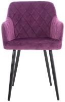 2er Set Esszimmerstuhl Shila Samt lila 