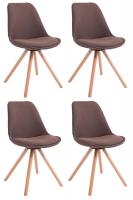 4er Set Stühle Toulouse Stoff Rund natura (eiche) braun