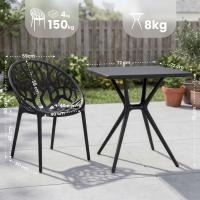 Gartenmöbel-Set Lumera mit 2 Stühlen schwarz 