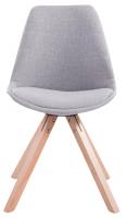 4er Set Besucherstuhl Toulouse Stoff Square Natura grau 