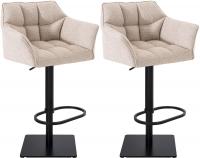 2er Set Barhocker Damaso Stoff schwarz elfenbein 2er Set Barhocker Damaso Stoff schwarz elfenbein
