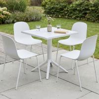 Gartenmöbel-Set Nerra mit 4 Stühlen weiß 