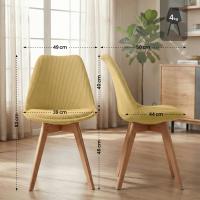 4er Set Stuhl Linares Cord gelb 