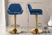 2er Set Barhocker Braga Gold Samt blau 