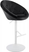 Barhocker London Samt weiß schwarz