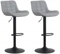 2er Set Barhocker Tover Kunstleder grau