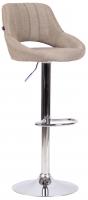 Barhocker Milet Stoff chrom taupe