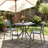 Gartenmöbel-Set Avena mit 2 Stühlen dunkelgrau 