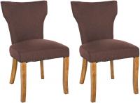 2er Set Esszimmerstuhl Zadar Stoff antik-hell braun