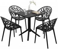 Gartenmöbel-Set Neriva mit 4 Stühlen schwarz