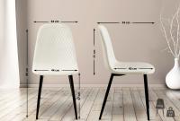 4er Set Stühle Giverny Samt cremeweiß 