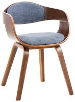 2er Set Stühle Kingston Stoff walnuss/blau 