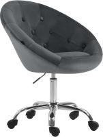 Arbeitshocker London Samt dunkelgrau