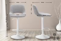 2er Set Barhocker Camden Stoff weiß hellgrau 