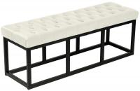 Sitzbank Polson Samt Schwarz 120 cm creme