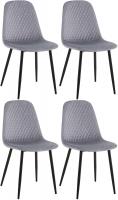 4er Set Stühle Giverny Samt grau