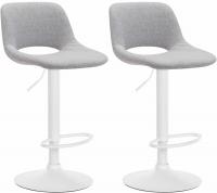 2er Set Barhocker Camden Stoff weiß hellgrau 