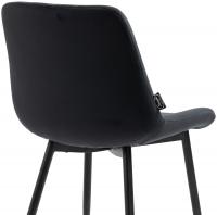 2er Set Esszimmerstühle Victoria Samt schwarz 