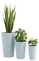 3er Set Pflanzkübel 4 grau 