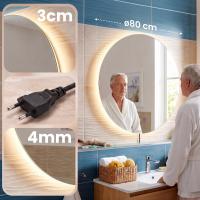 Badspiegel Vendula 80 cm klarglas 