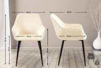 2er Set Esszimmerstuhl Vessa Samt creme 