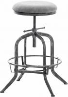 Barhocker Avadi Vintage Kunstleder antik-silber dunkelgrau