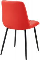 4er Set Esszimmerstuhl Antibes Kunstleder rot 
