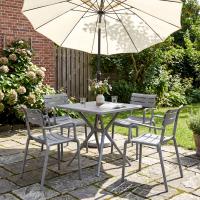 Gartenmöbel-Set Avena mit 4 Stühlen grau 
