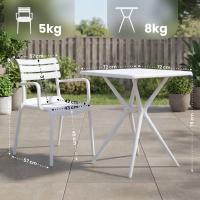 Gartenmöbel-Set Avena mit 2 Stühlen weiß 