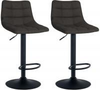 2er Set Barhocker Jerry Stoff schwarz dunkelgrau
