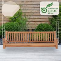 Schaukelbank Joyce mit Sitzkissen 200 cm + teak  creme 